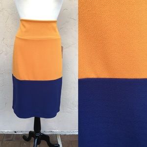 ⬇️ $20 NWT LuLaRoe Cassie Skirt Orange Blue Pencil